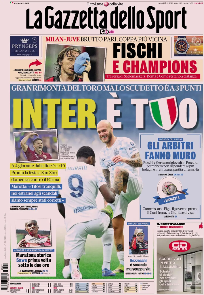 Rassegna stampa Cagliari: prime pagine quotidiani sportivi - 27 aprile 2026 27 image 15