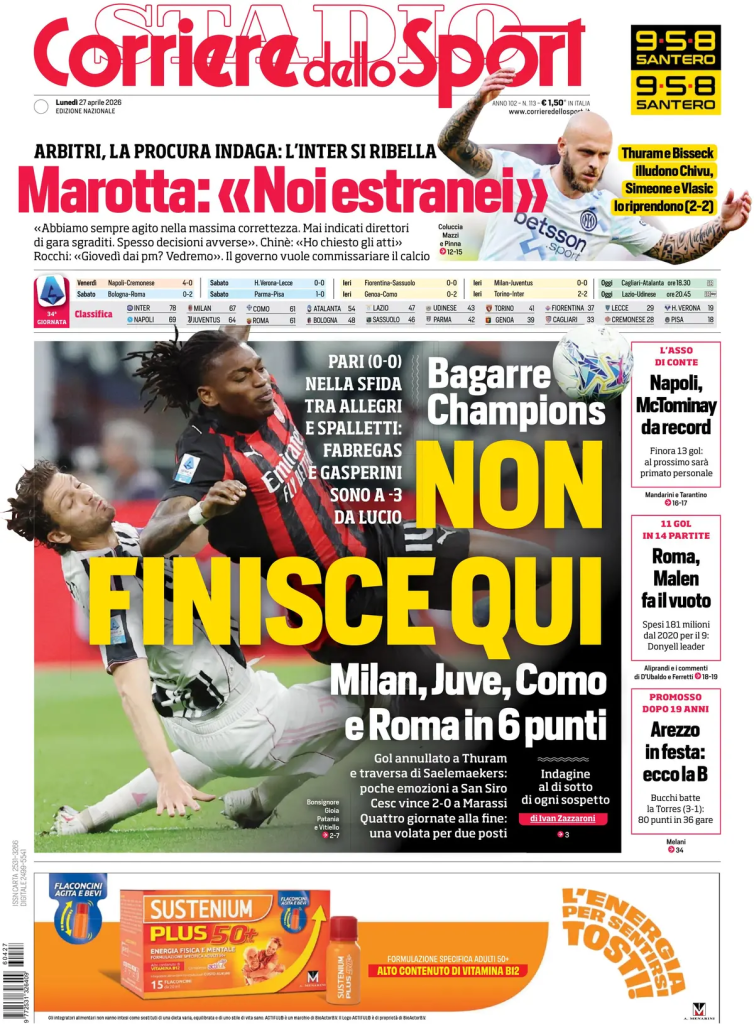 Rassegna stampa Cagliari: prime pagine quotidiani sportivi - 27 aprile 2026 28 image 16