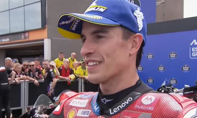 Marc Marquez risponde alle domande dei giornalisti dopo una gara