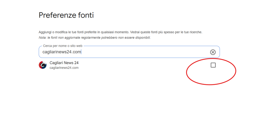 Google lancia le "Fonti preferite": aggiungi Cagliari News 24 per non perdere più una notizia 27 cagliari news 24 fonti preferite