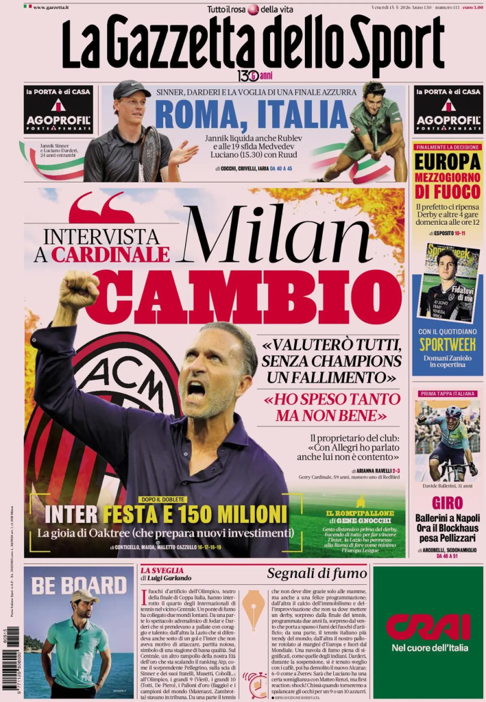 Rassegna stampa Cagliari: prime pagine quotidiani sportivi - 15 maggio 2026 27 image 10