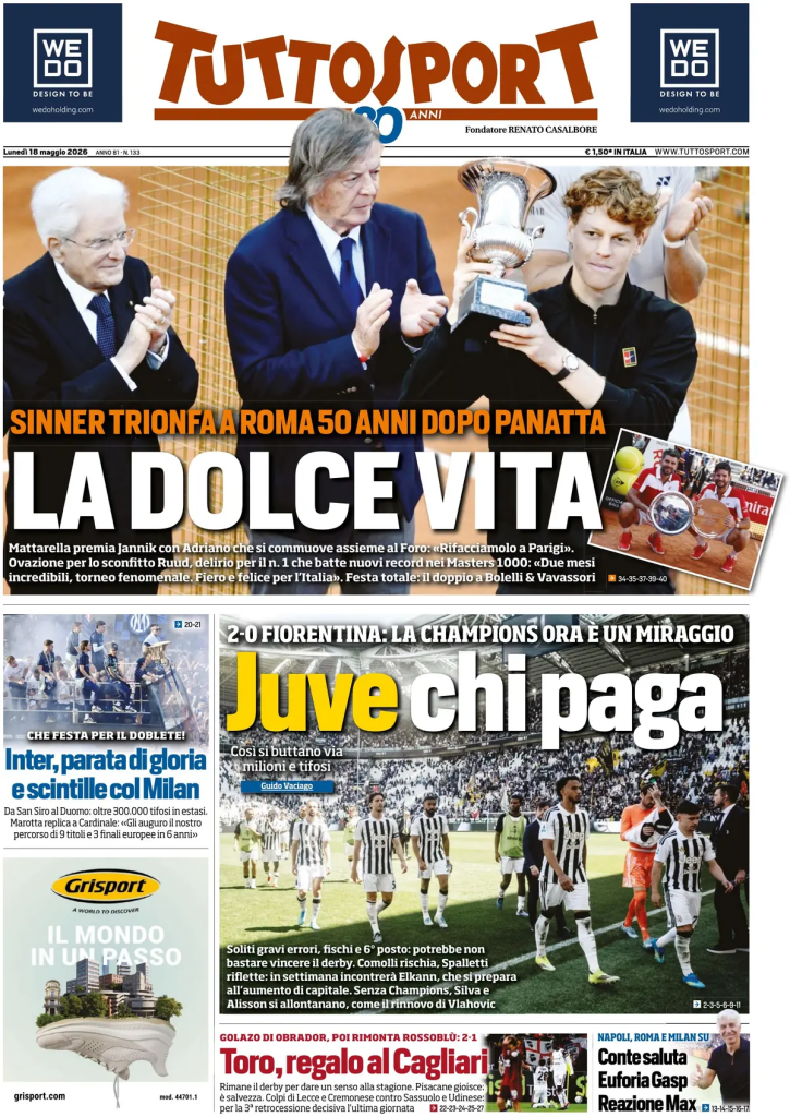 Rassegna stampa Cagliari: prime pagine quotidiani sportivi - 18 maggio 2026 29 image 17