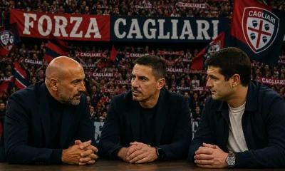 Al tavolo con le grandi, Cagliari come Inter e Juve 28 Spalletti Pisacane e Chivu seduti al tavolo