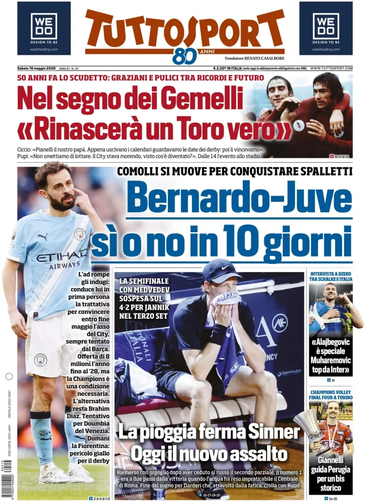 Le prime pagine dei principali quotidiani sportivi – 16 maggio 27 tuttosport 0203062a7axxr