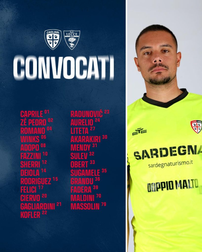 Convocati Cagliari Lecce